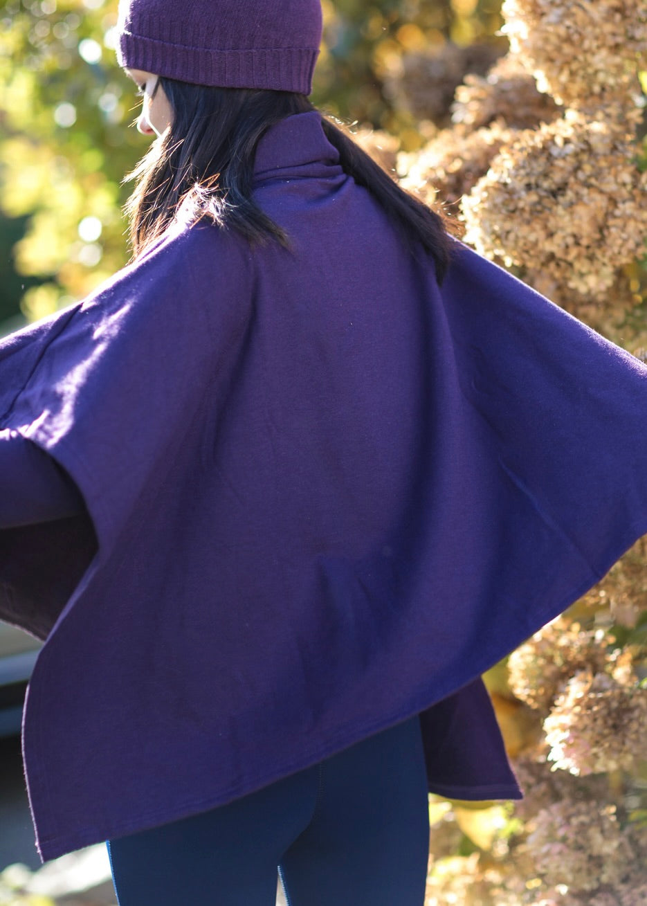 GROVE PLUM PONCHO  French Terry