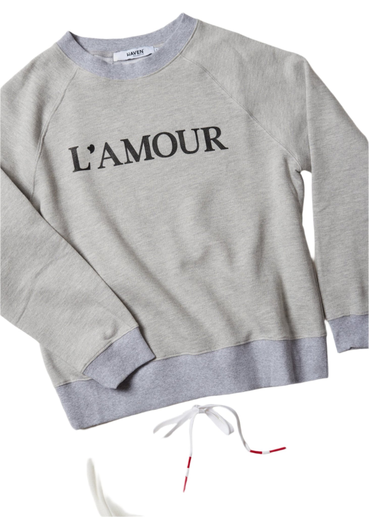 L'AMOUR FOREVER LIGHT HEATHER GREY SWEATSHIRT