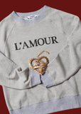 L'AMOUR FOREVER LIGHT HEATHER GREY SWEATSHIRT