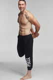 MEN'S YOGA SWEATPANTS WHITE ON BLACK - Haven Collective