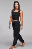 YOGA SWEATPANTS BLACK ON BLACK - Haven Collective