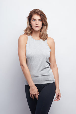 Heather Grey Camille Tie-Back Tank - Haven Collective