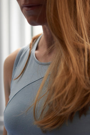 Pale Blue Circle Tank [Bamboo] - Haven Collective