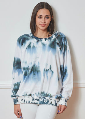 Forever OVER-DYE NAVY/WHITE Sweatshirt