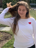 Heart Embroidered White Camille Long Sleeve - Haven Collective