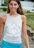 WHITE LOTUS  Natural Grey Stripe Camille Tie-Back Tank - Haven Collective