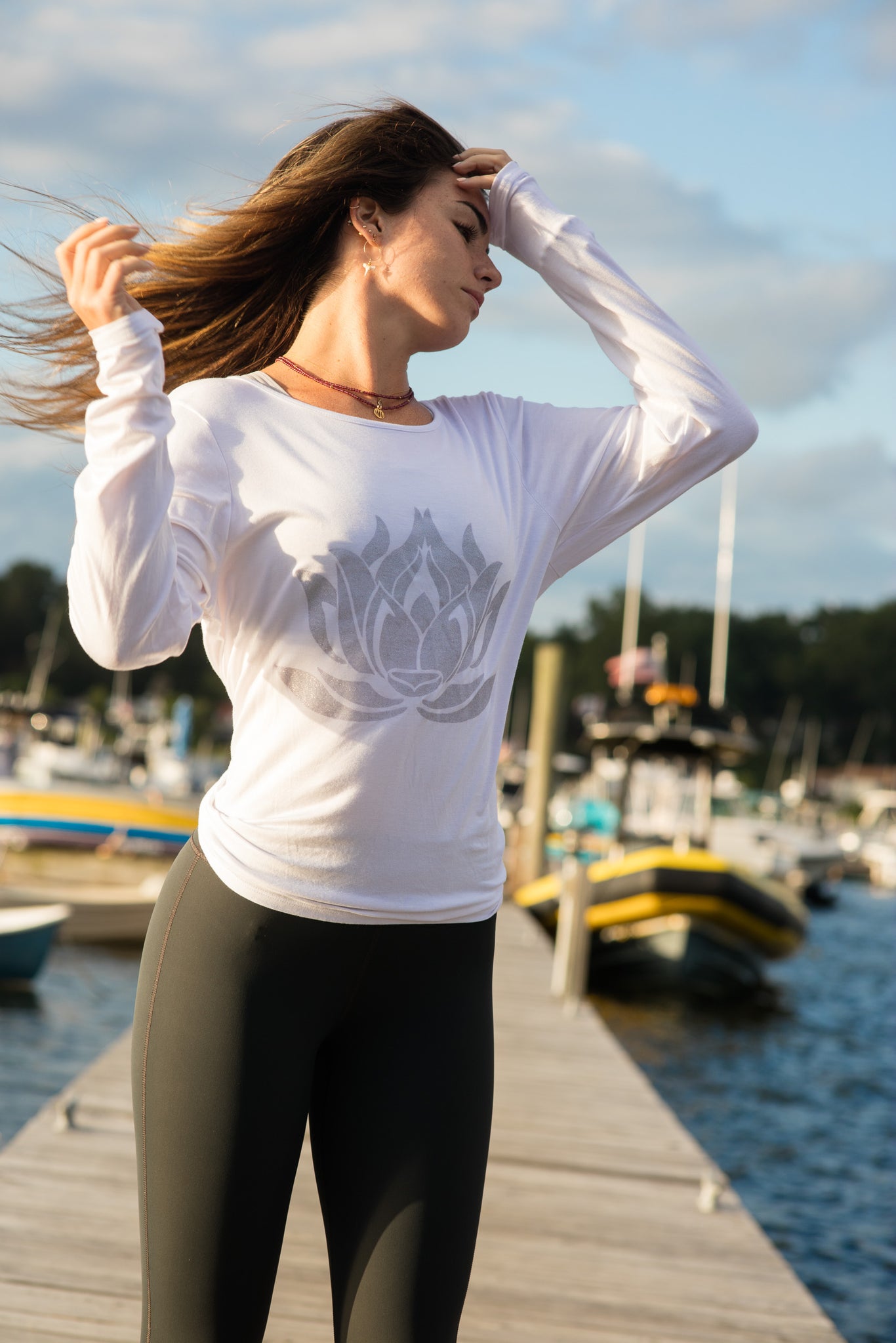 Sparkle LOTUS White Camille Long Sleeve - Haven Collective