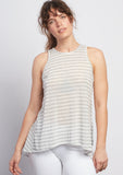Natural Grey Stripe Camille Tie-Back Tank - Haven Collective