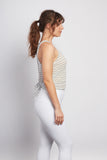 WHITE LOTUS  Natural Grey Stripe Camille Tie-Back Tank - Haven Collective